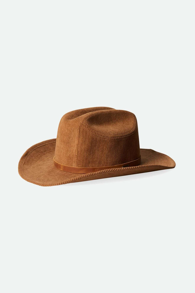 Brixton Women's Range 70's Cowboy Hat - Tobacco Brown Cord | Main