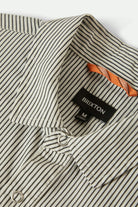 Men's Builders Auto S/S Shirt in the color Black/Off White Stripe - Additional Laydown image