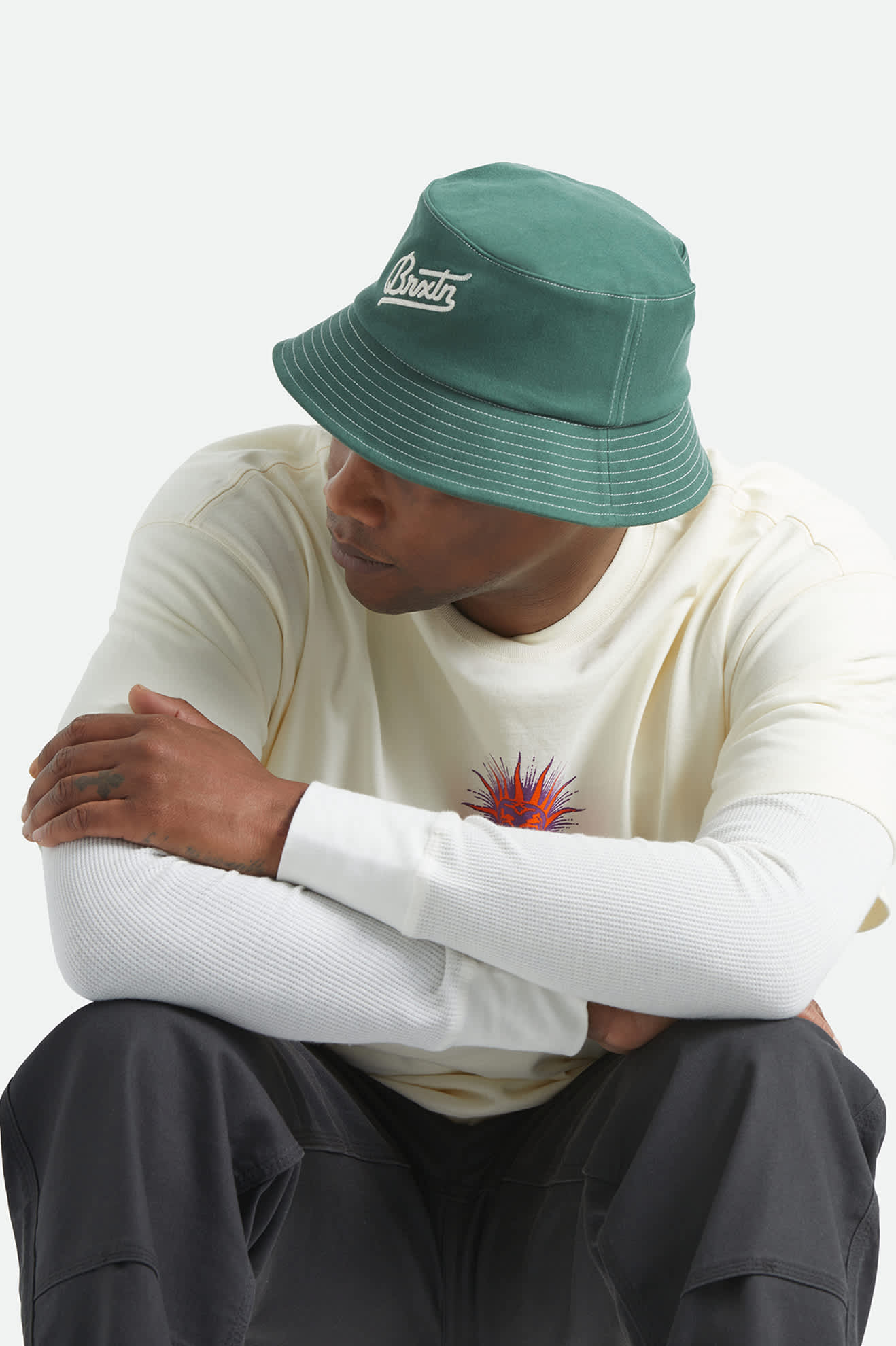 Unisex Eldon Packable Bucket Hat in the color Primal Green - Men's Side View