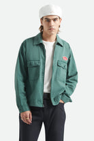 Men's Trademark Lightweight Garage Jacket in the color Washed Primal Green - Men's Front View