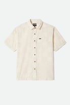 Men's Cru Print Short Sleeve Shirt in the color Whitecap/Geo Checker - Front Product Laydown Image