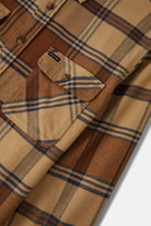 Men's Bowery Flannel in the color Sand/Bison - Additional Laydown image