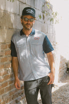 Men's Builders Olson Short Sleeve Shirt in the color Blue Aura Stripe - Men's Lifestyle image