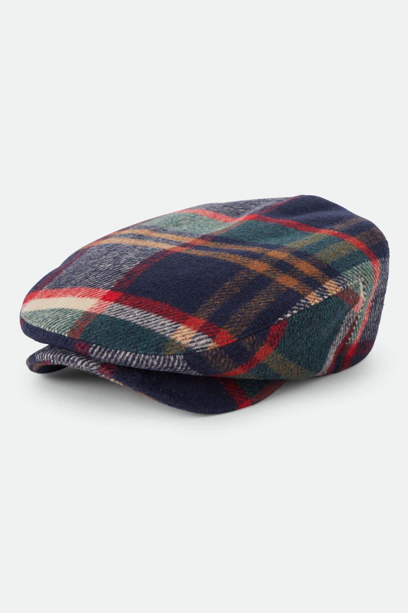 Unisex Century Barrel Snap Cap in the color Navy/Green/Red/Cream - Front Product Laydown Image