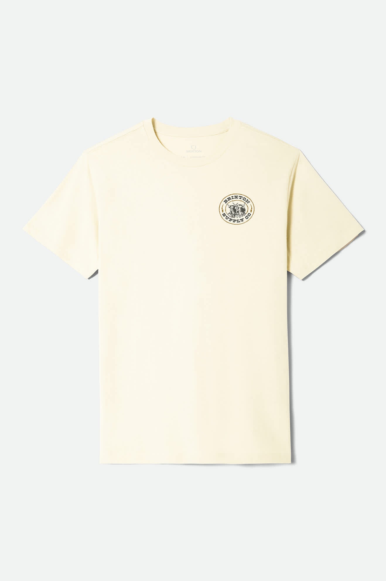 Men's Steele Short Sleeve Standard T-Shirt in the color Cream - Front Product Laydown Image