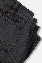 Men's Builders Carpenter Baggy Short in the color Washed Black Denim - Additional Laydown image