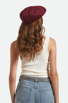 Unisex Brood Newsboy Cap in the color Port - Women's Back View