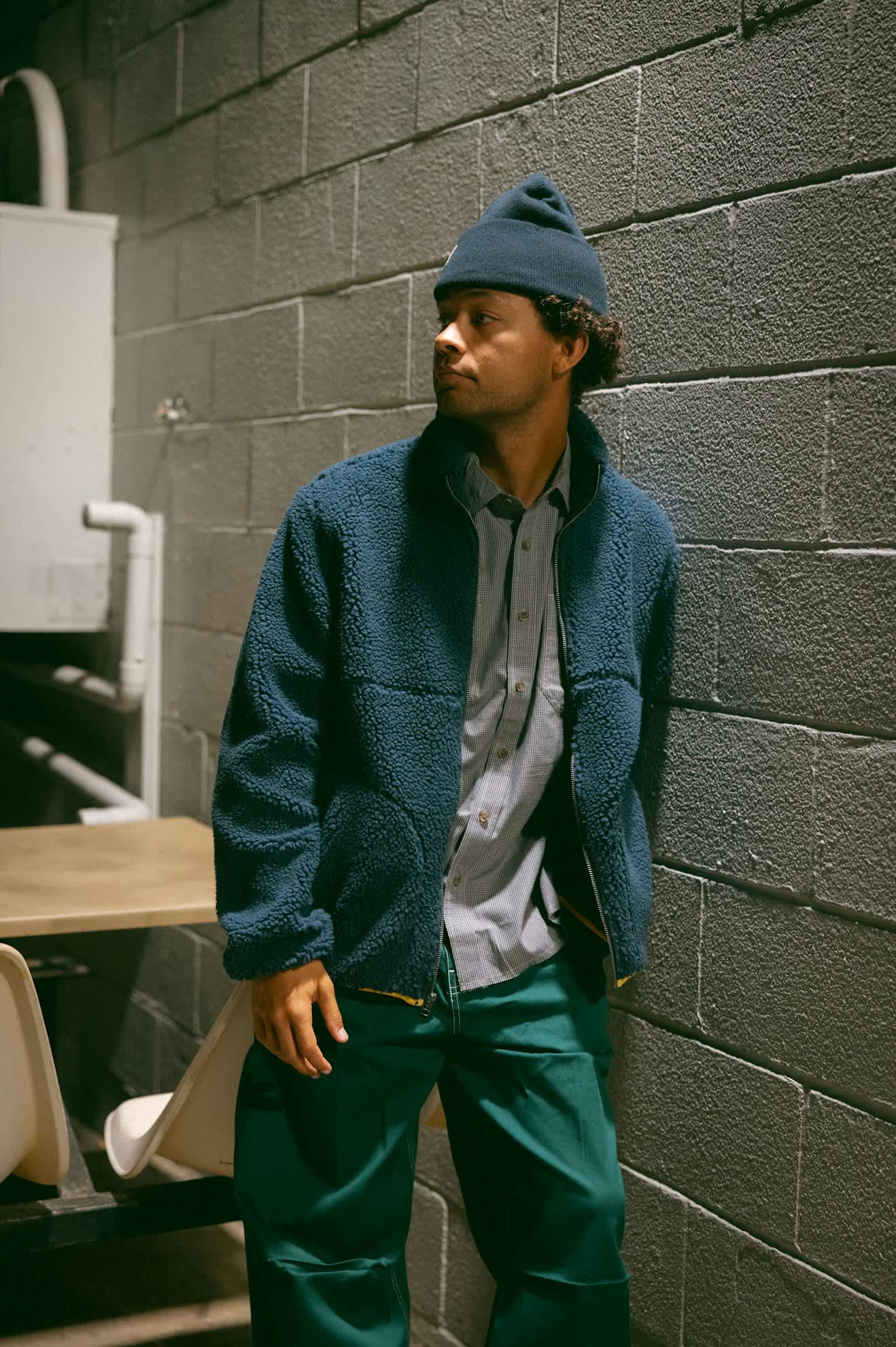 Men's Arctic L/S Fleece Mock Neck Jacket in the color Washed Navy - Men's Lifestyle image