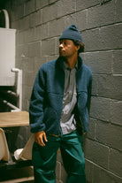 Men's Arctic L/S Fleece Mock Neck Jacket in the color Washed Navy - Men's Lifestyle image