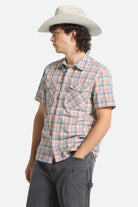 Men's The Breezy Wayne Short Sleeve Shirt in the color Blue Multi Plaid - Men's Side View