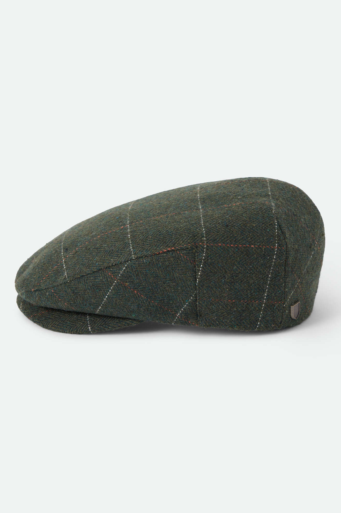 Unisex Hooligan Flat Cap in the color Moss/Orange - Additional Laydown image