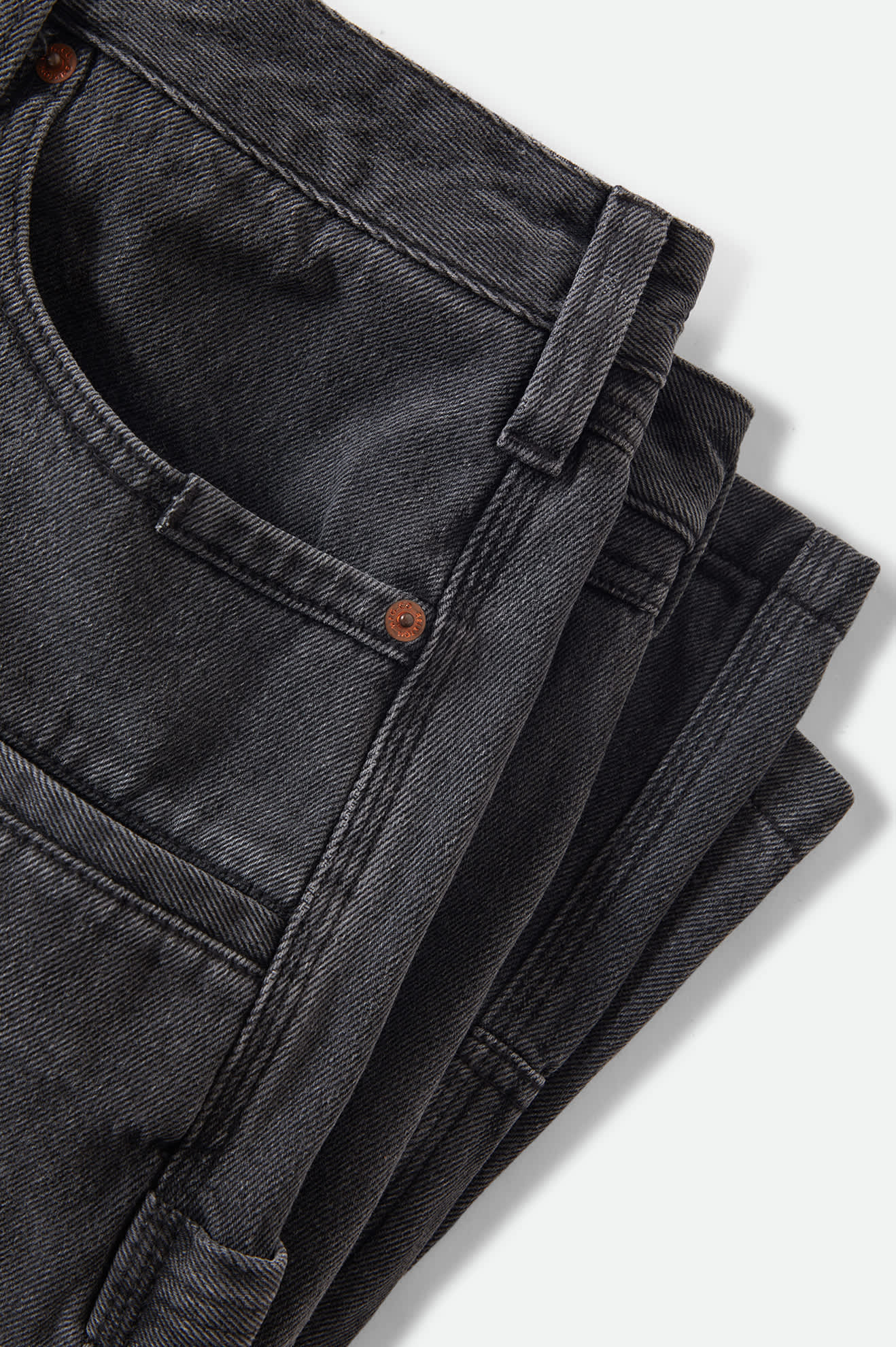 Men's Builders Carpenter Baggy Short in the color Washed Black Denim - Additional Laydown image