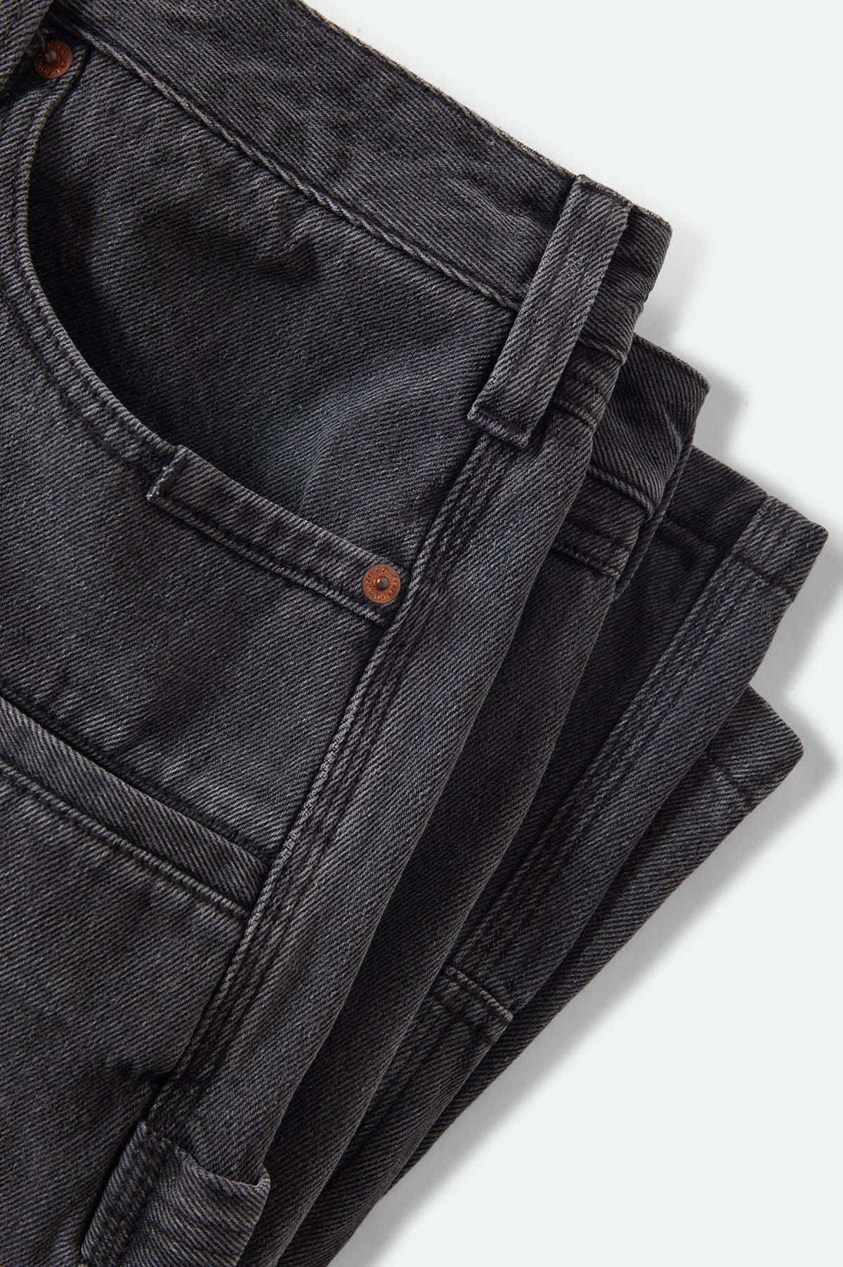 Men's Builders Carpenter Baggy Short in the color Washed Black Denim - Additional Laydown image