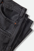 Men's Builders Carpenter Baggy Short in the color Washed Black Denim - Additional Laydown image