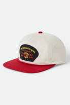 Unisex Division Netplus Snapback in the color Off White/Red - Front Product Laydown Image