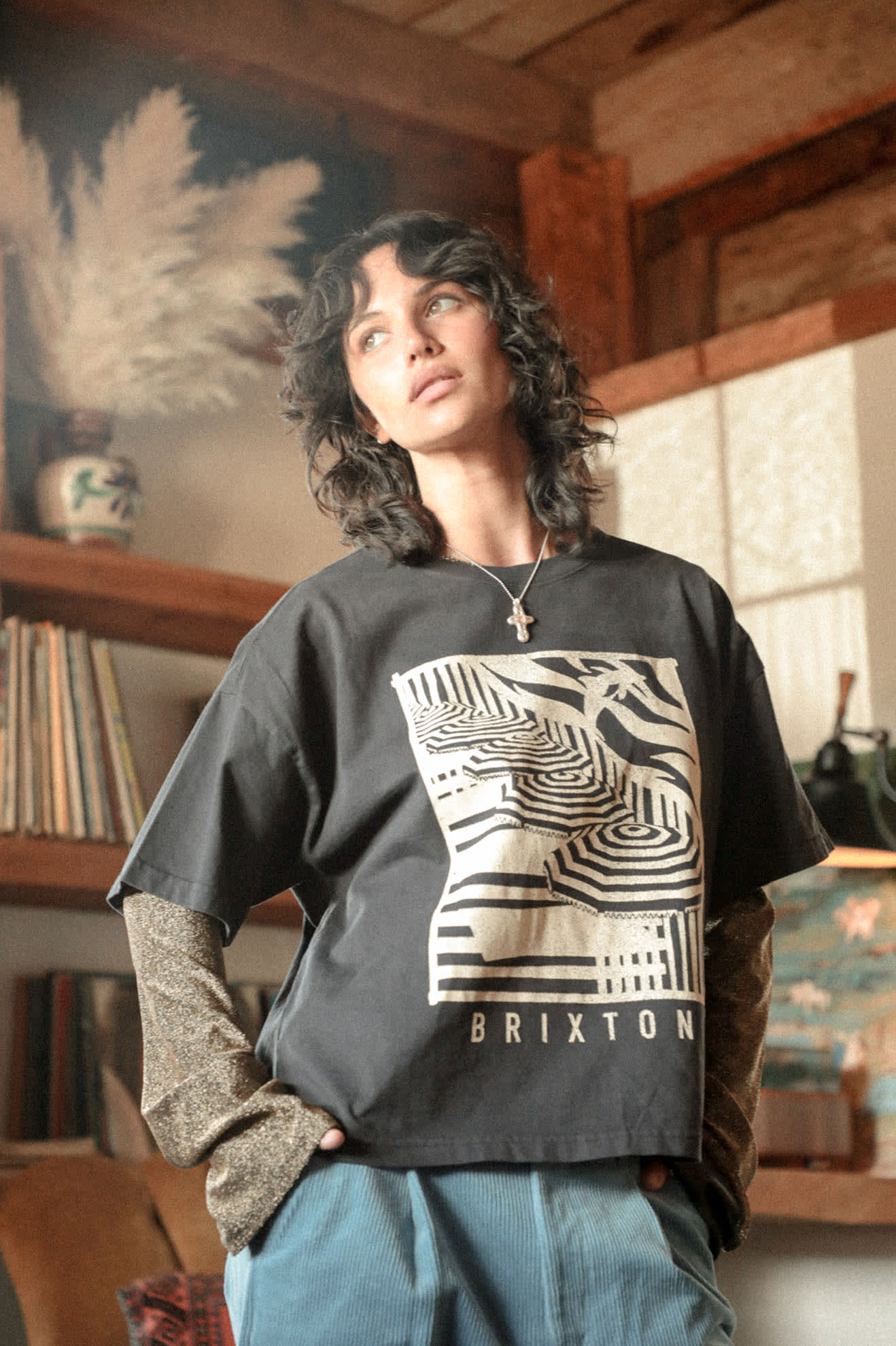 Women's Poolside Boxy Crew T-Shirt in the color Washed Black - Women's Lifestyle 3.0