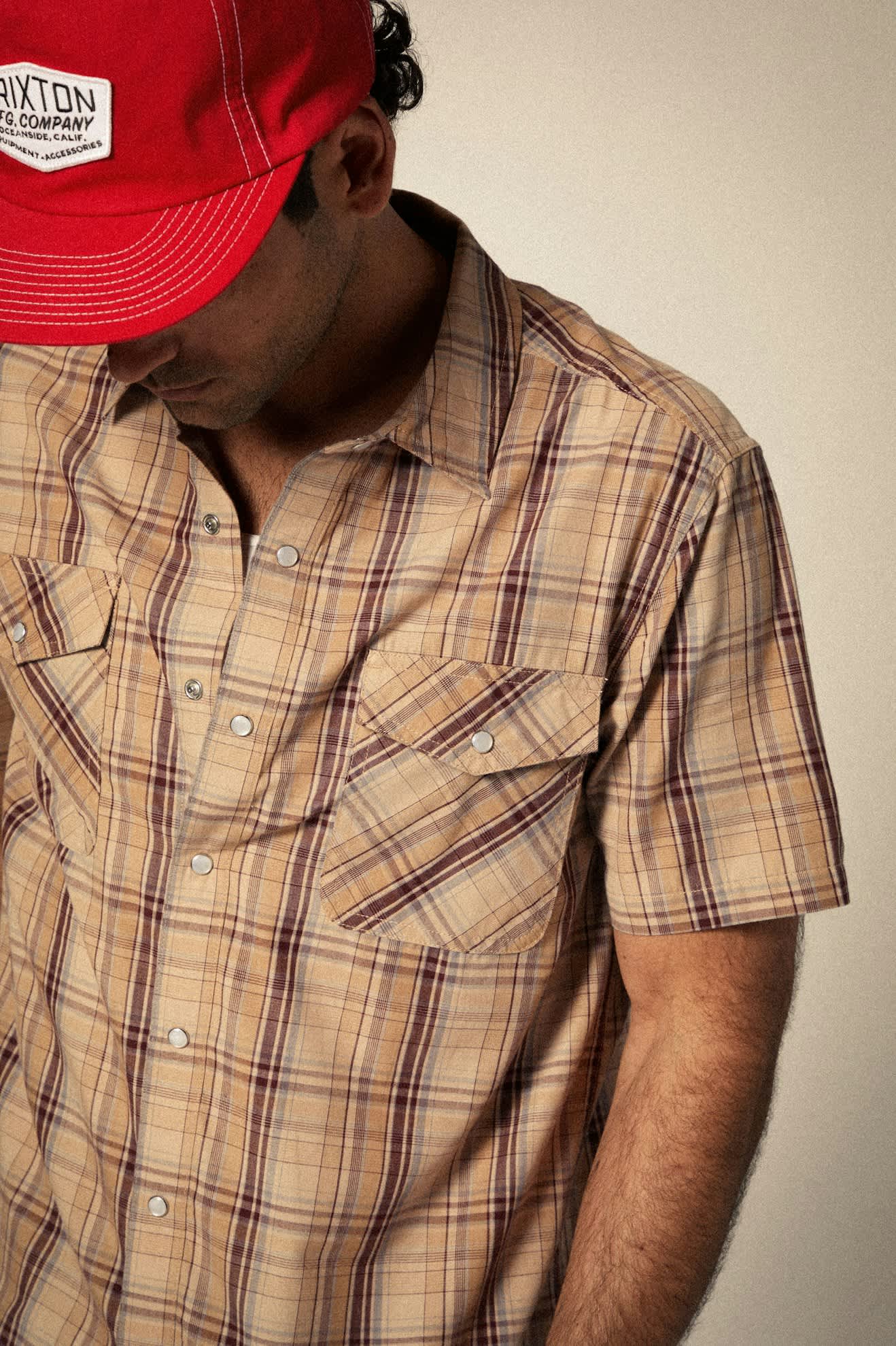 Men's Wayne Western S/S Shirt in the color Western Plaid - Additional Fit image