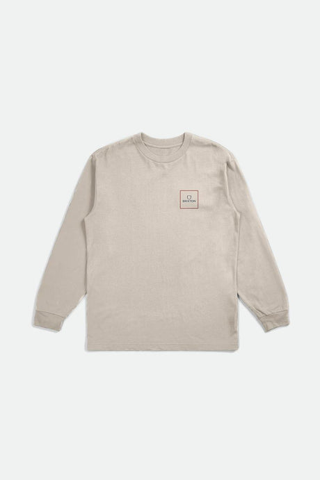 Alpha Square L/S Tee - Cream/Flint Blue/Scarlet Red