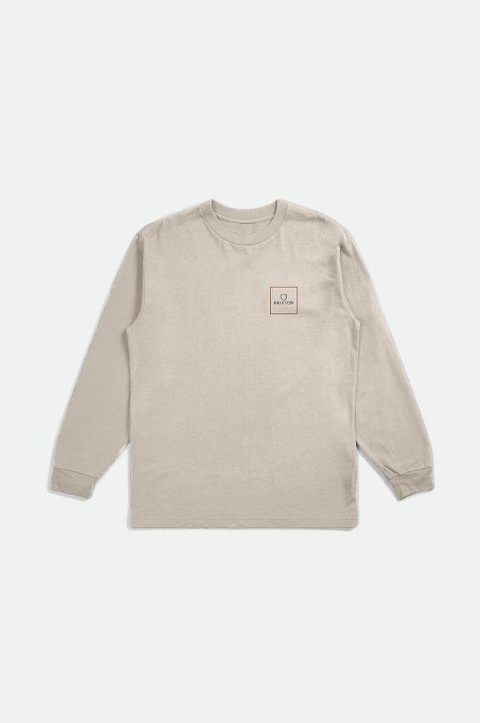 Brixton Alpha Square L/S Tee - Cream/Flint Blue/Scarlet Red