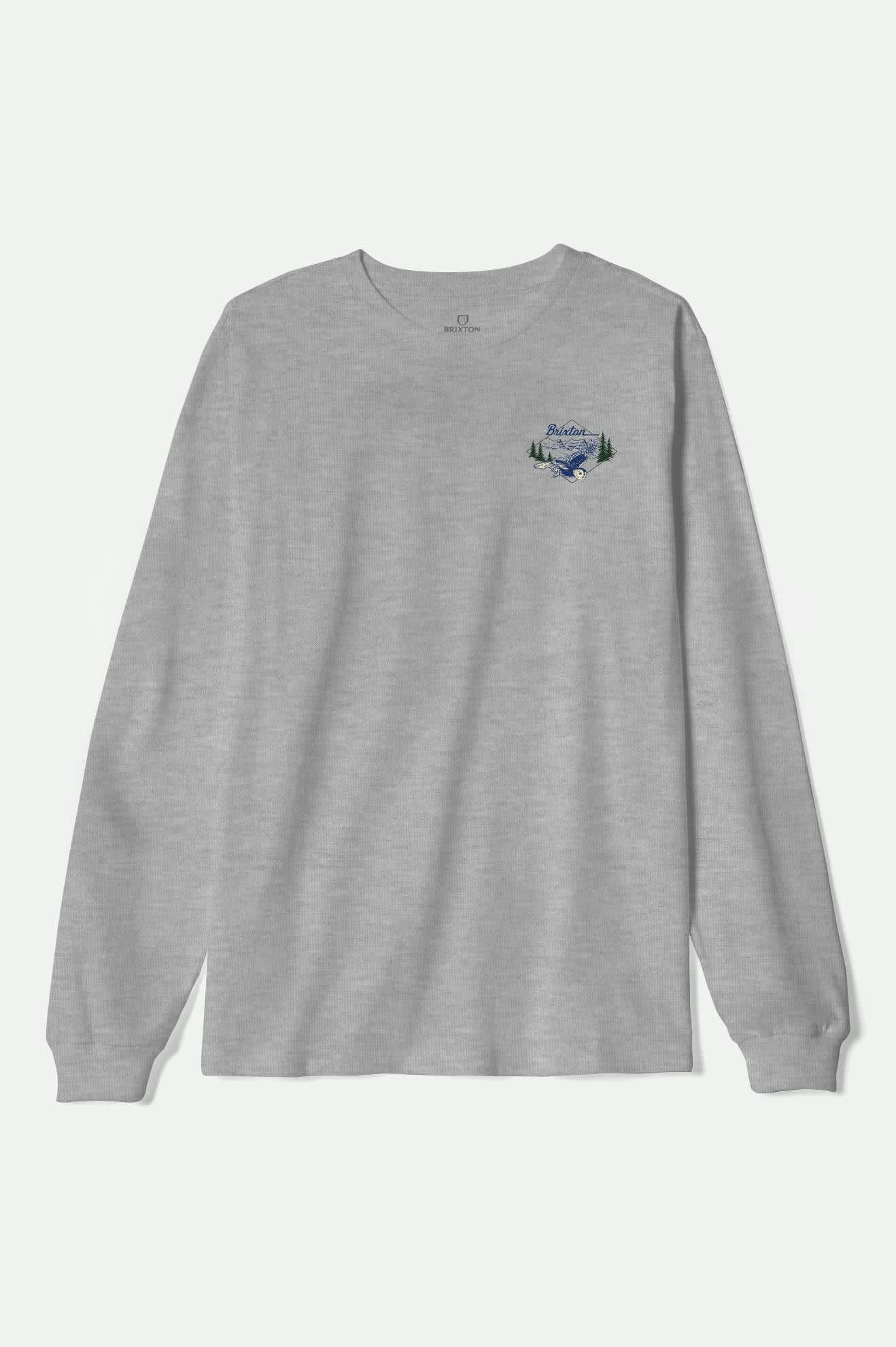 Men's Driftway L/S Standard T-Shirt in the color Graphite Heather - Front Product View