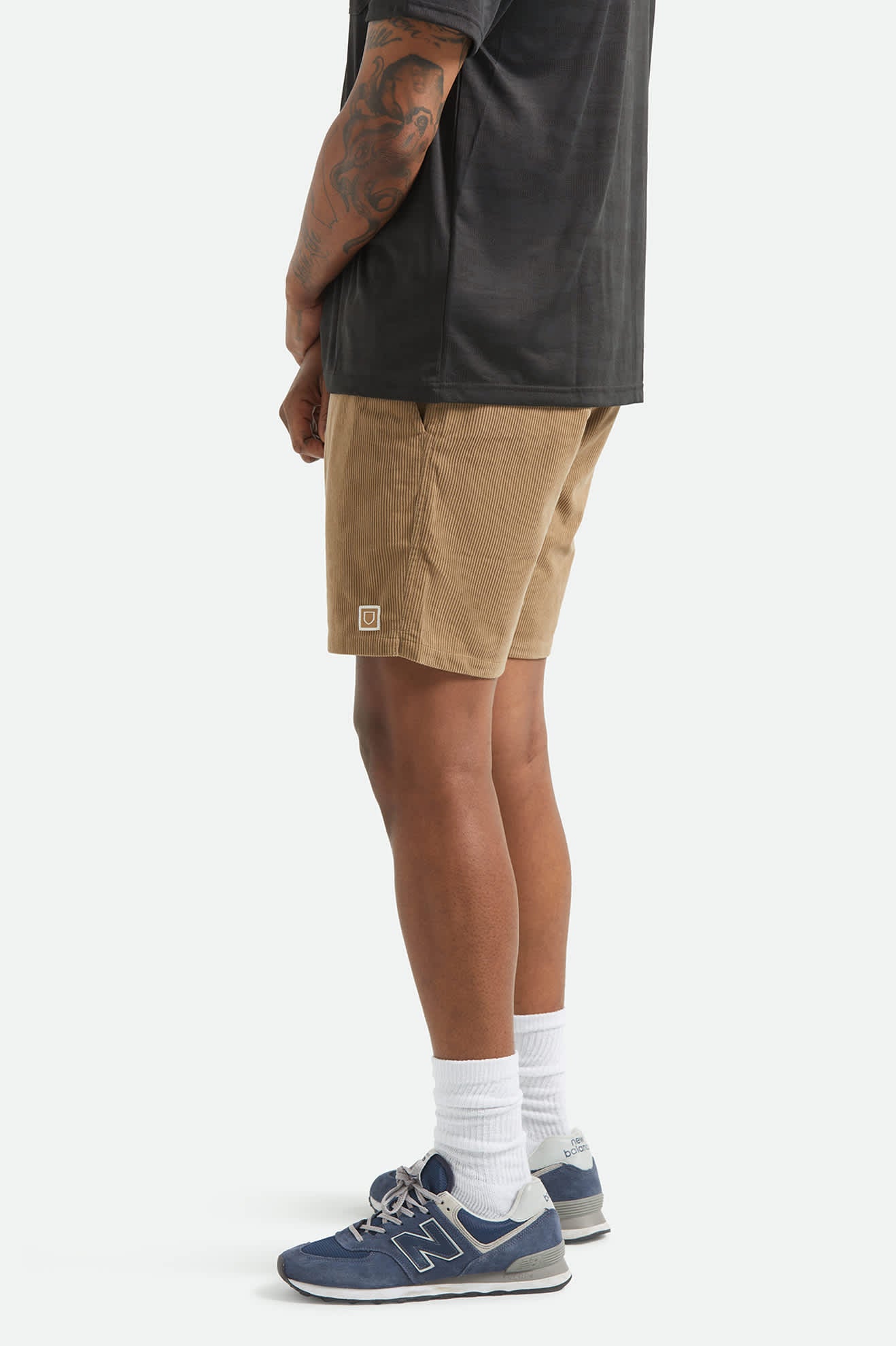 Men's Everyday Corduroy Short in the color Vintage Khaki - Men's Side View