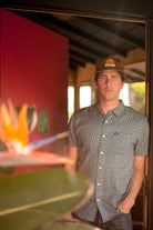 Men's Fit, Extra Shot | Charter Print S/S Woven Shirt - Washed Navy/White Tile