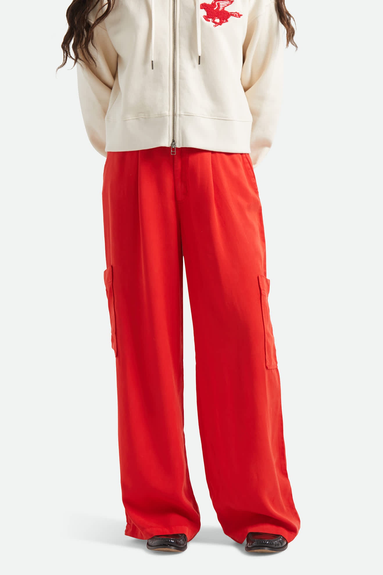 Women's The Mercer Wide Leg Trouser Pant in the color Washed Adrenaline Rush - Women's Front View