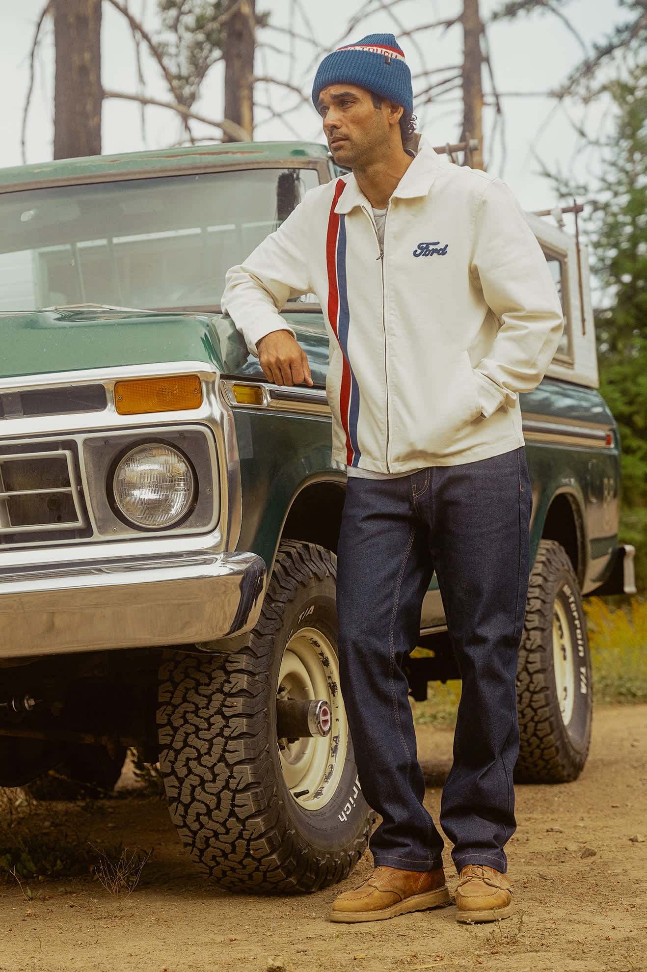 Men's Ford Number One Garage Jacket in the color Wimbledon White - Men's Lifestyle image