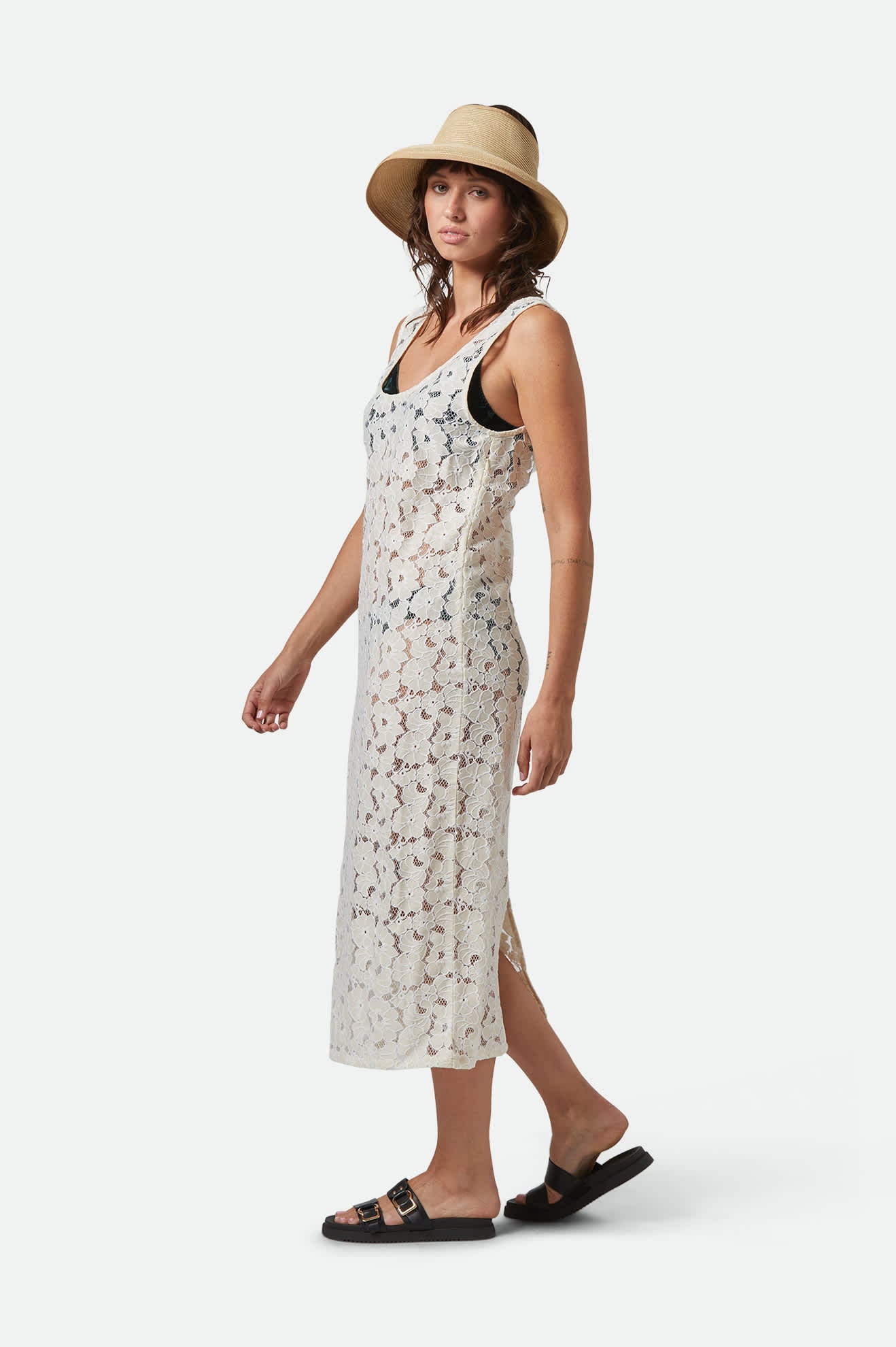 Women's Lace Cover Up Dress in the color Whitecap - Women's Side View