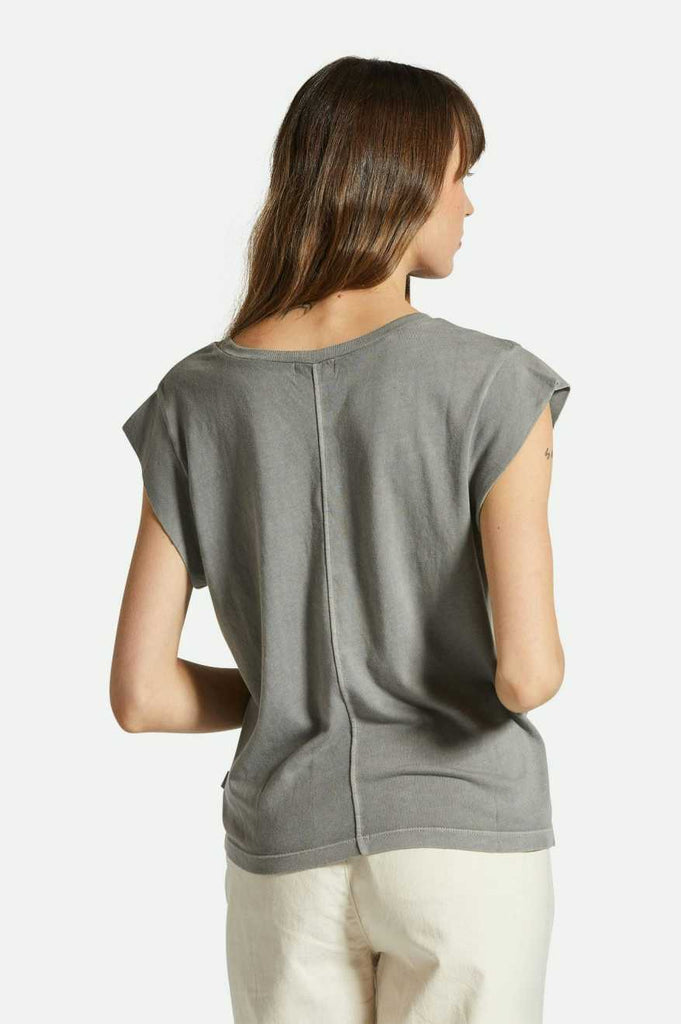 Women's Fit, Back View | Carefree Organic Garment Dyed Boxy T-Shirt - Washed Black
