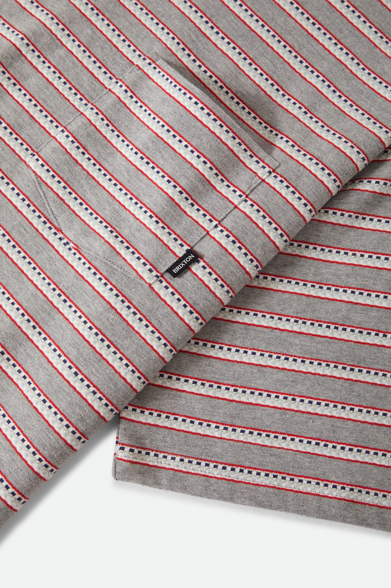 Men's Poolside Pique Box Crop T-Shirt in the color Heather Grey - Additional Laydown image
