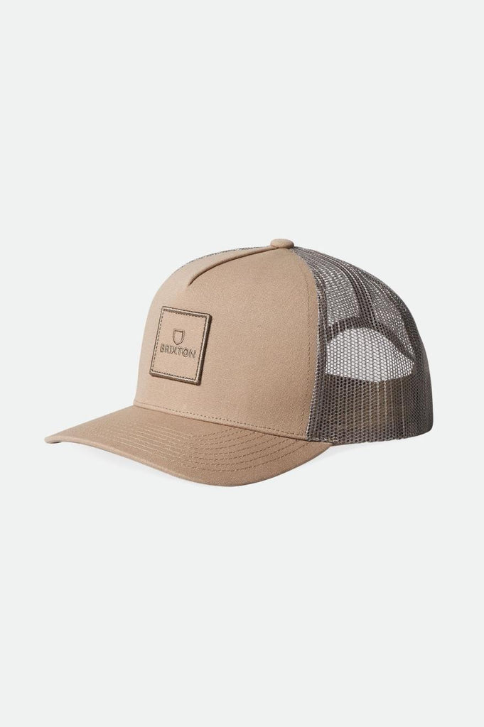 Brixton Alpha Block Netplus Trucker Hat - Oatmeal/Oatmeal