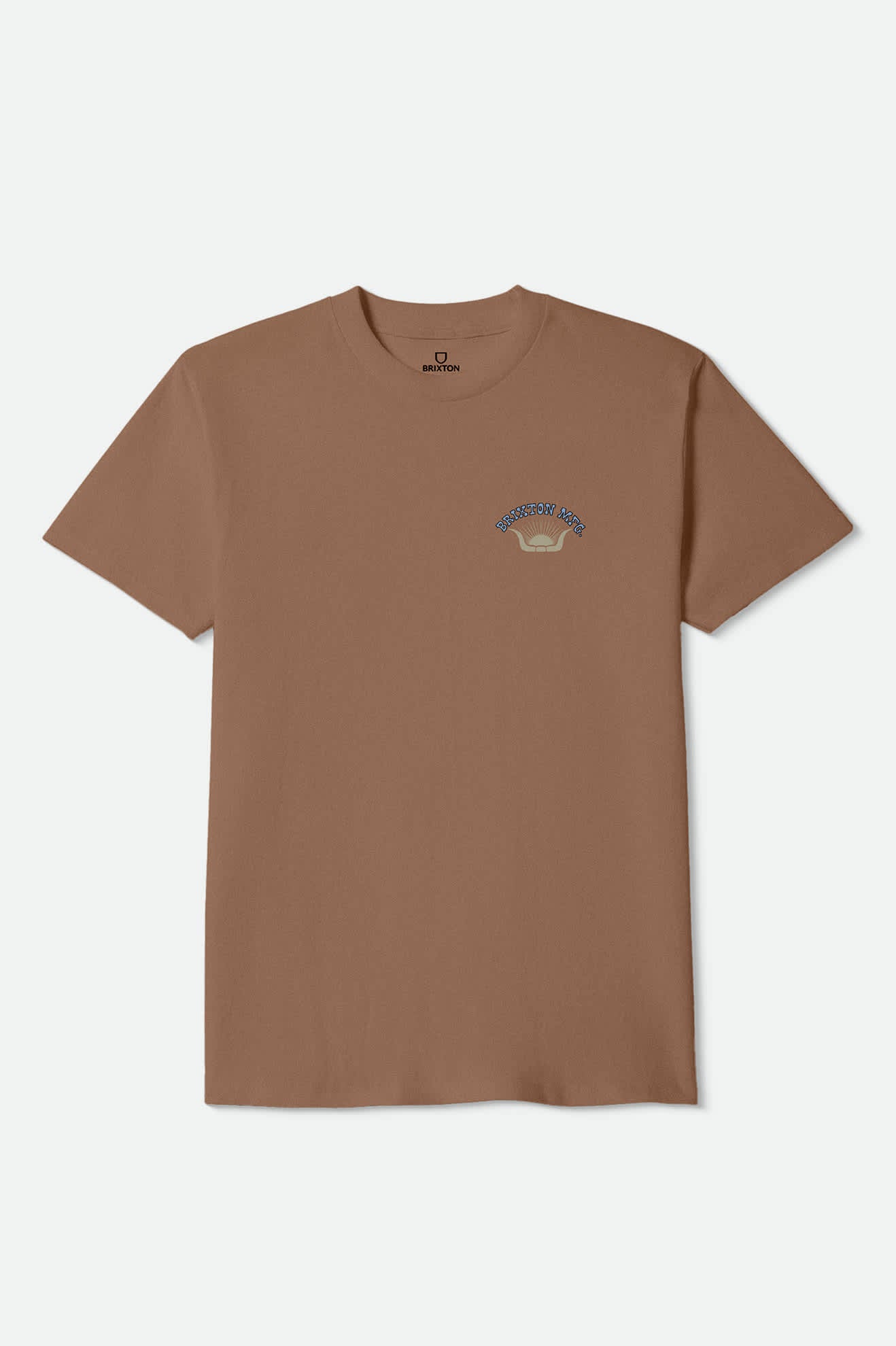 Men's Stirrup Standard T-Shirt in the color Brown Sugar - Front Product Laydown Image