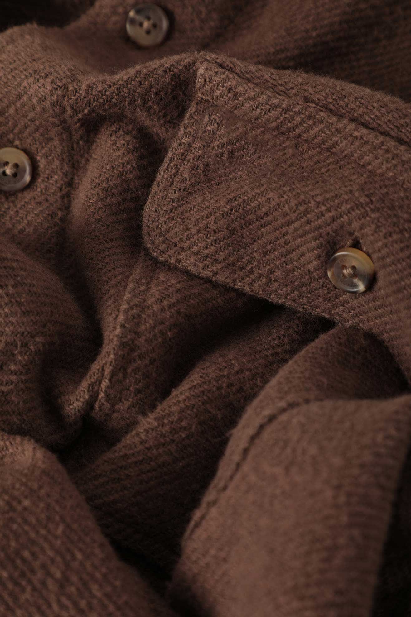 Men's Bowery Textured Twill Overshirt in the color Walnut Brown - Additional Laydown image