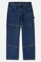 Men's Builders Carpenter Pant in the color Dark Denim - Front Product Laydown Image