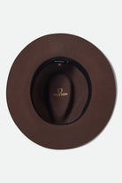 Unisex Wesley Packable Fedora in the color Chocolate - Additional Laydown image