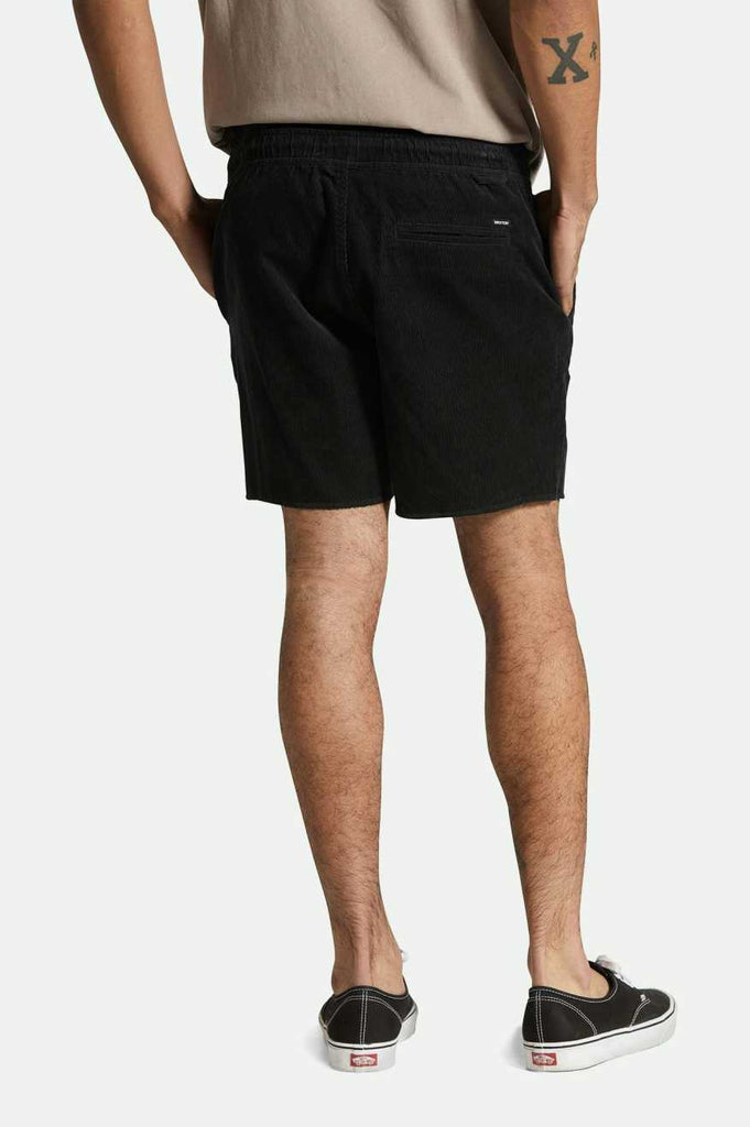 Men's Fit, Back View | Madrid II Corduroy Short 5" - Black Cord