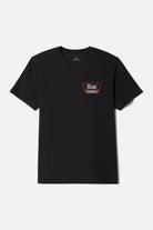 Men's Linwood Short Sleeve Standard T-Shirt in the color Black/White/Classic Orange - Front Product Laydown Image