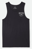 Men's Fremont Tank Top in the color Black - Front Product Laydown Image