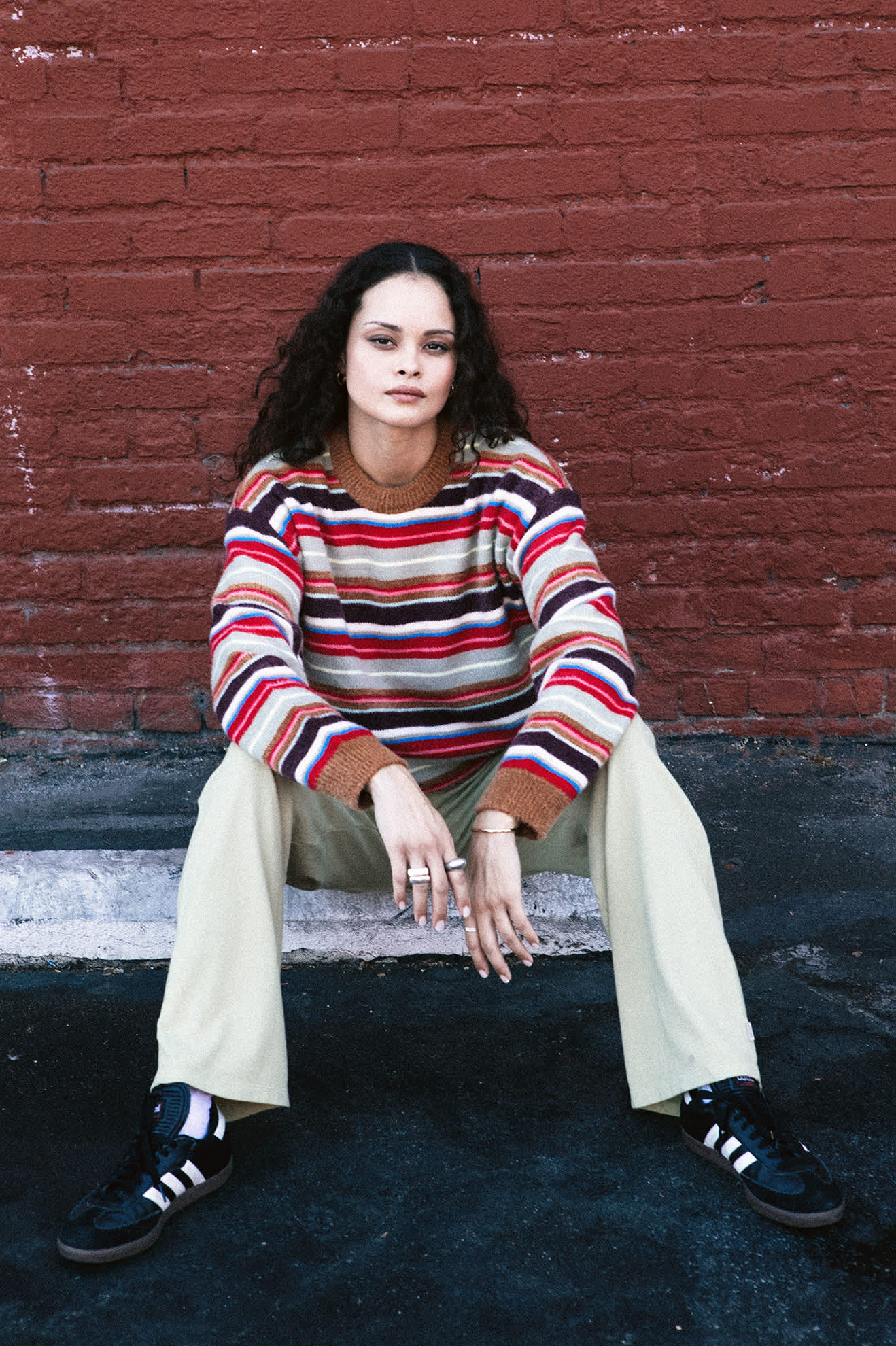 Women's Cozy Crew Sweater in the color Multi Stripe - Men's Lifestyle image