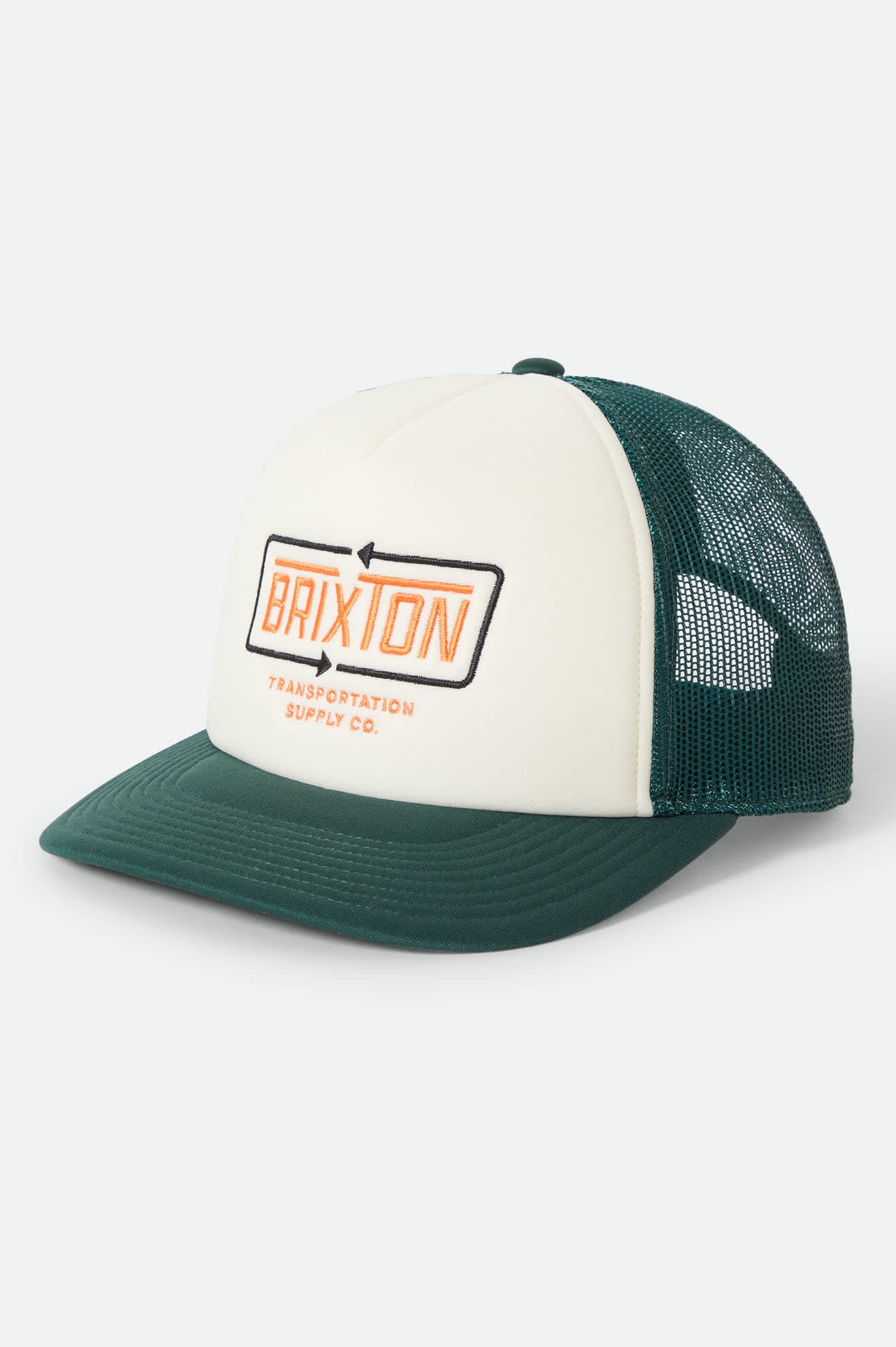 Unisex Caldwell Netplus Trucker Hat in the color Primal Green/Whitecap/Primal Green - Front Product Laydown Image