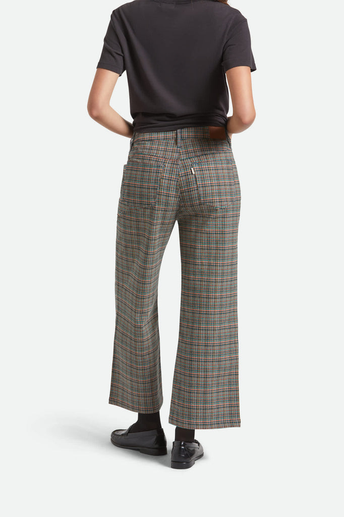 Women's Margo Cropped 5-Pocket Pant in the color Multi Stripe/Plaid - Women's Back View