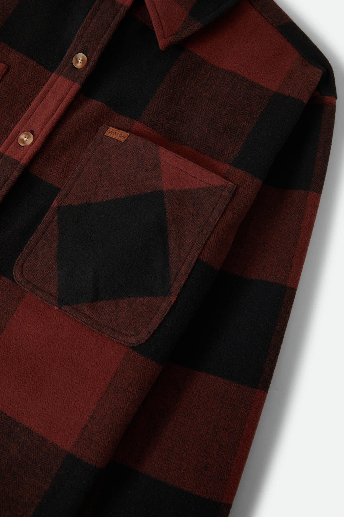 Women's Bowery Women's Soft Brushed Flannel in the color Dark Brick/Black - Additional Laydown image
