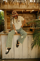 Women's The Lola Lounge Pant in the color Sublime Green Checkerboard - Women's Lifestyle 2.0