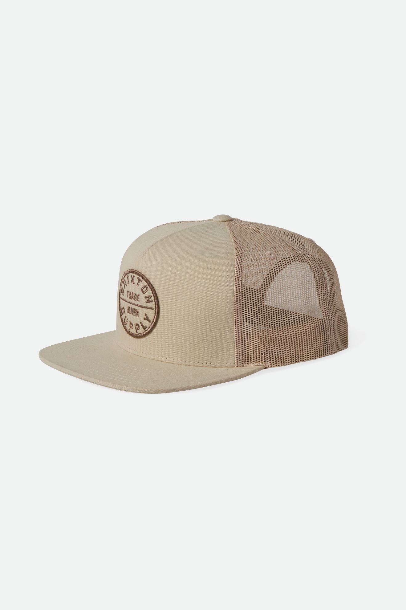 Brixton Men's Oath MP Trucker Hat - Oat Milk/Oat Milk | Profile