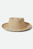 Unisex Swindle Straw Fedora in the color Natural/Natural - Additional Laydown image