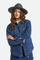 Unisex Hawkins WTHR GUARD™ Cowboy Hat in the color Asphalt/Brown - Women's Front View