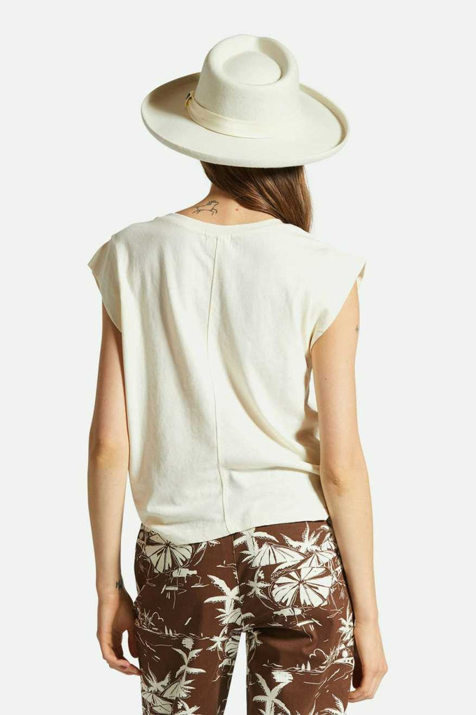 Women's Fit, Back View | Carefree Organic Garment Dyed Boxy T-Shirt - White Smoke