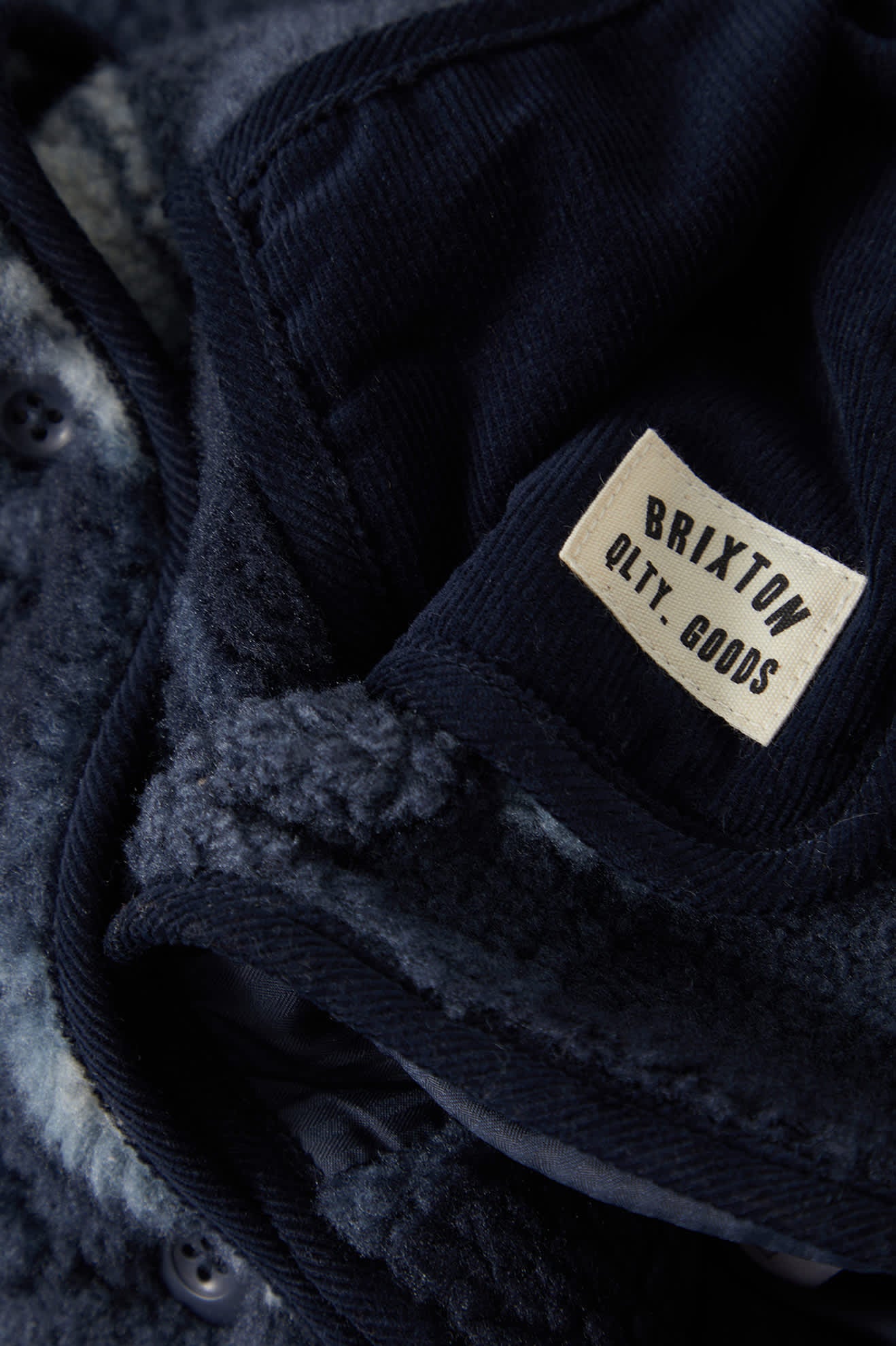 Women's Delilah Sherpa Jacket in the color Classic Navy Plaid - Additional Laydown image