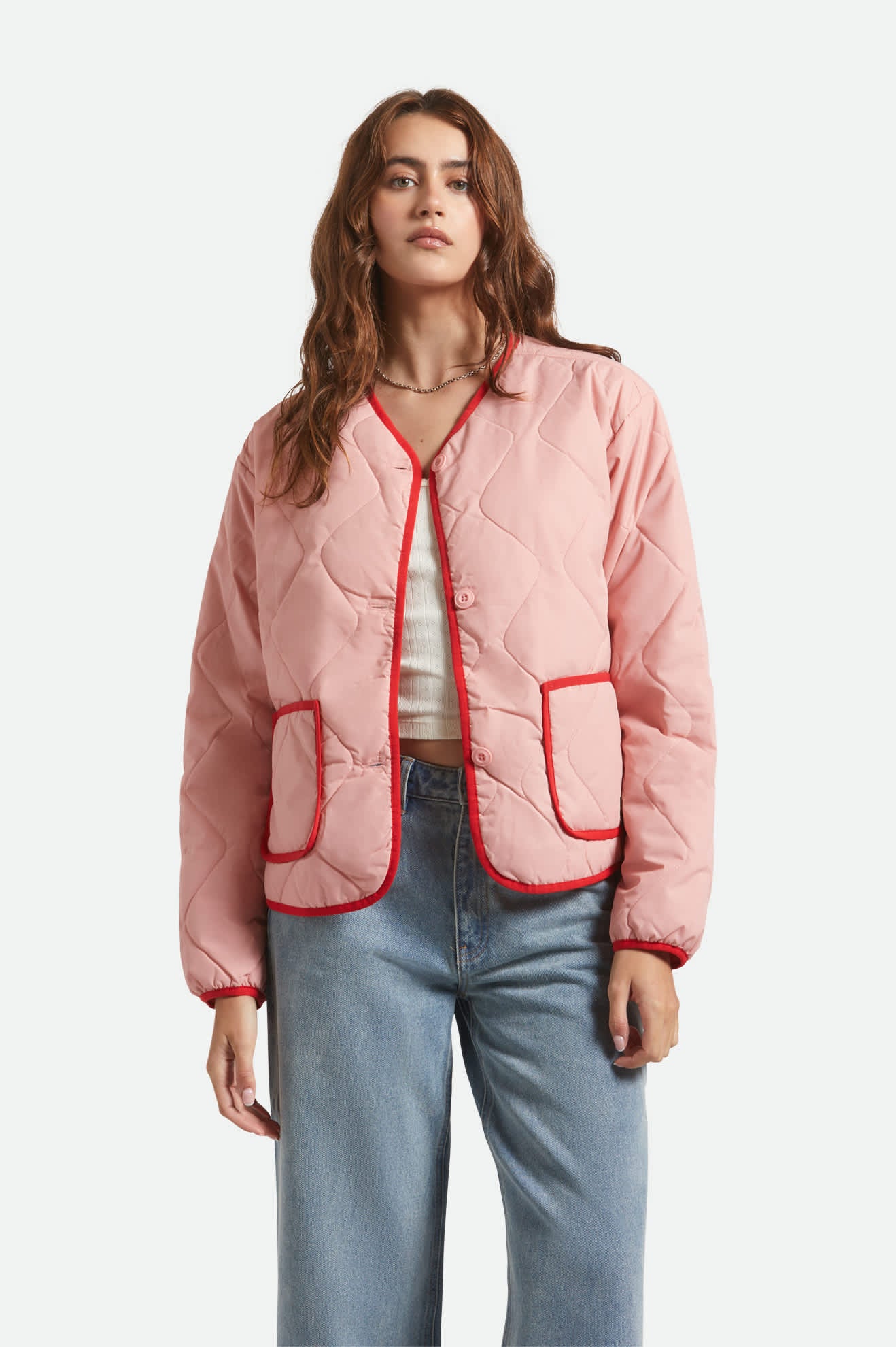 Women's Delilah Quilted Jacket in the color Mellow Rose - Women's Front View